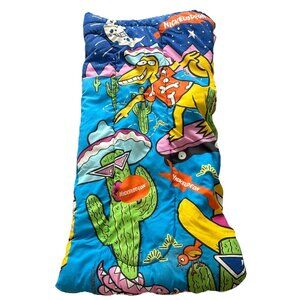Vintage 1990s Coleman Nickelodeon Sleeping Bag Lizard Skateboarding “Rare” 4ftl